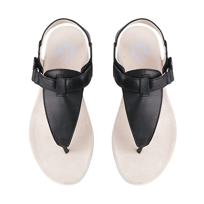 Hush Puppies Sandal Wanita Breathe Toepost In Bold Black Leather