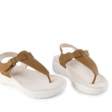 Hush Puppies Sandal Wanita Breathe Toepost In Desert Tan Leather