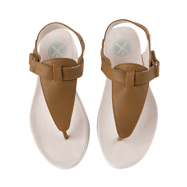 Hush Puppies Sandal Wanita Breathe Toepost In Desert Tan Leather