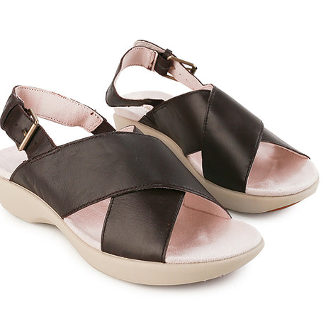 Hush Puppies Sandal Wanita Dorri Slingback In Deep Brown Leather