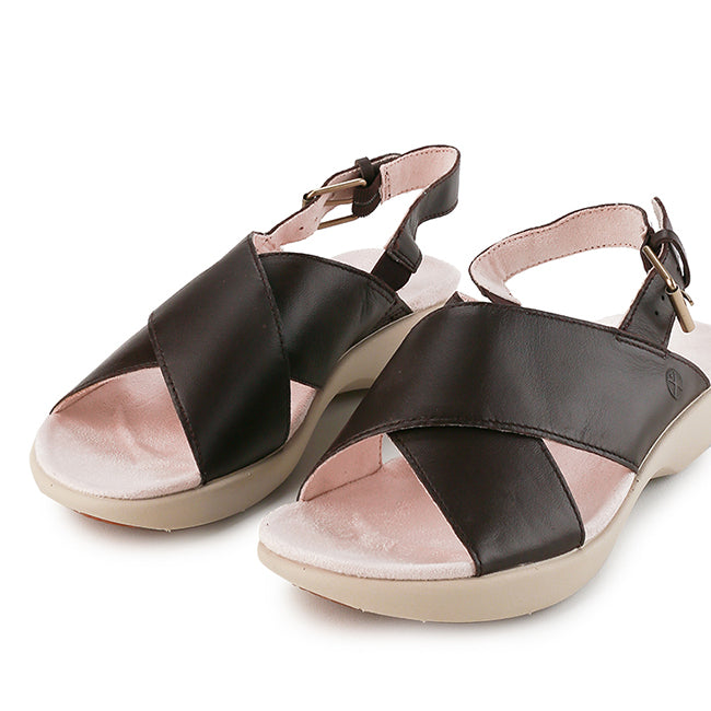 Hush Puppies Sandal Wanita Dorri Slingback In Deep Brown Leather