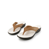 Hush Puppies Sandal Toepost Wanita Dorri Toepost In Tan Leather