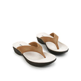 Hush Puppies Sandal Toepost Wanita Dorri Toepost In Tan Leather