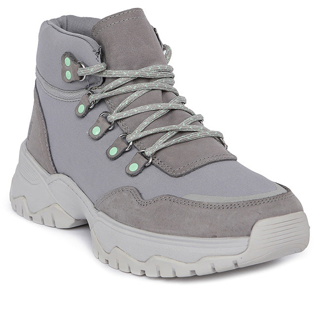 Hush Puppies Sepatu Sneaker Wanita Darra Chukka In Frost Gray Nubuck/Textile