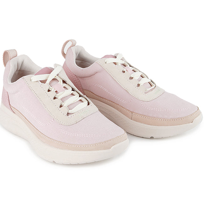 Hush Puppies Sepatu Sneaker Wanita Elevate Laceup In Dusty Pink Textile