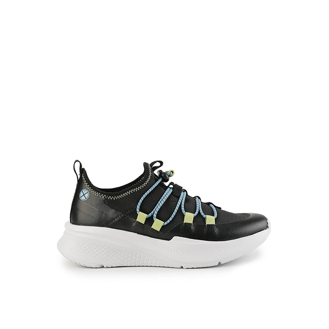 Hush Puppies Sepatu Sneaker Wanita Spark Bungee In Bold Black Textile