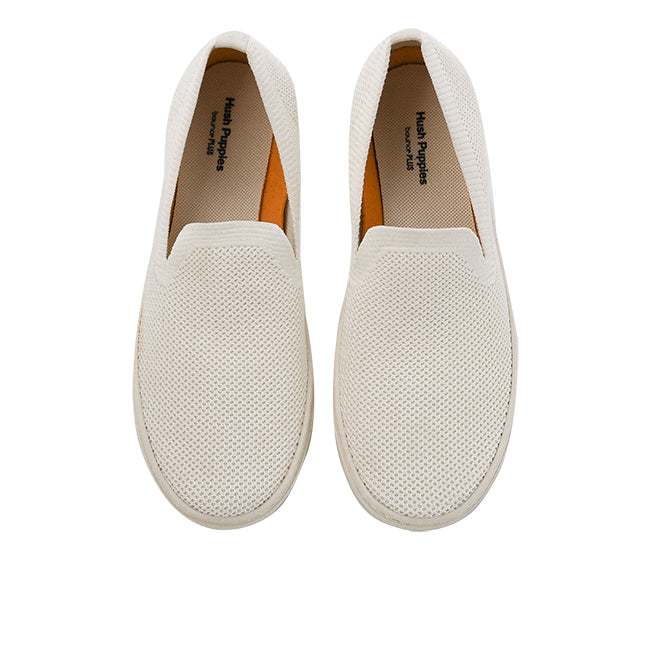 Hush Puppies Sepatu Loafer Wanita The Good Loafer In Vanilla Cream Textile