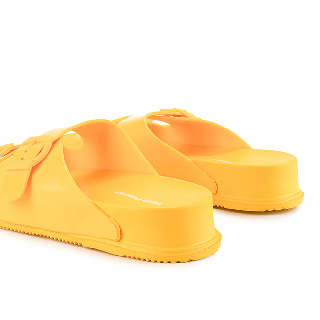 Hush Puppies Sandal Wanita Peyton Double Buckle In Yellow