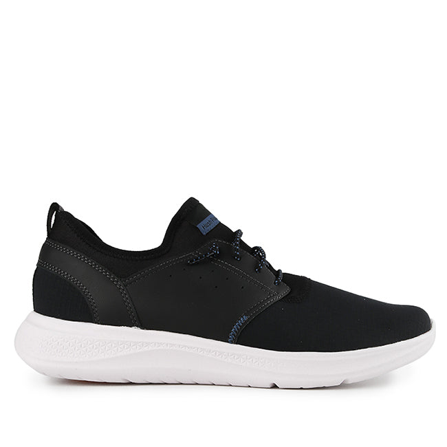 Hush Puppies Sepatu Sneaker Pria Elevate Bungee In Bold Black Textile