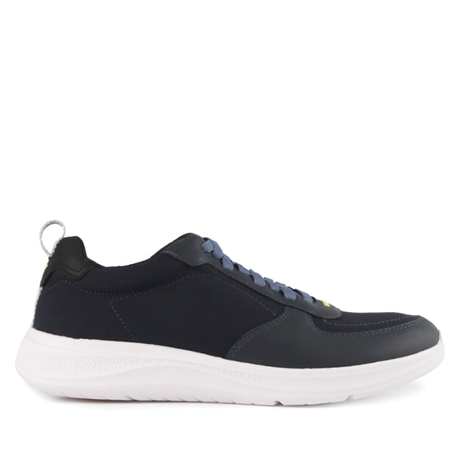 Hush Puppies Sepatu Sneaker Pria Elevate Laceup In Soft Navy Textile