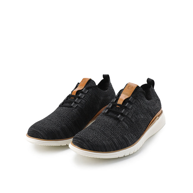 Hush Puppies Sepatu Sneaker Pria Advance Knit Laceup In Bold Black Knit