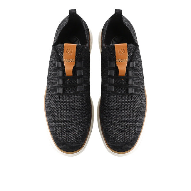 Hush Puppies Sepatu Sneaker Pria Advance Knit Laceup In Bold Black Knit