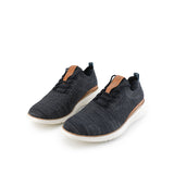 Hush Puppies Sepatu Sneaker Pria Advance Knit Laceup In Navy Blue Textile