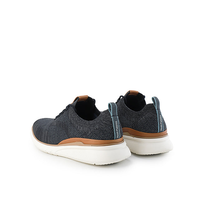 Hush Puppies Sepatu Sneaker Pria Advance Knit Laceup In Navy Blue Textile
