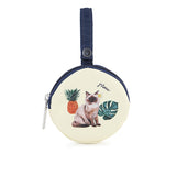 LeSportsac Unisex Pouch Mini Round Charm In Tropical Meow Cat Mrc