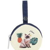 LeSportsac Unisex Pouch Mini Round Charm In Tropical Meow Cat Mrc