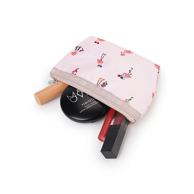 LeSportsac Unisex Pouch Small Sloan Cosmetic In Flamingo Party