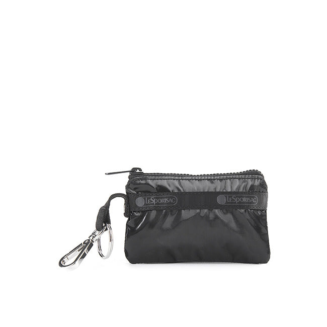 LeSportsac Unisex Wallet Zip Card Holder In Black Shine