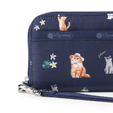 LeSportsac Unisex Tech Wallet Wristlet In Tropical Meow Cat