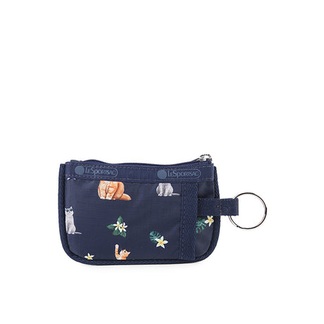 LeSportsac Unisex Wallet Key Card Holder In Tropical Meow Cat