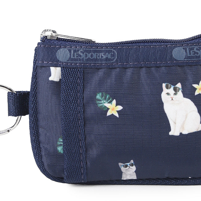 LeSportsac Unisex Wallet Key Card Holder In Tropical Meow Cat
