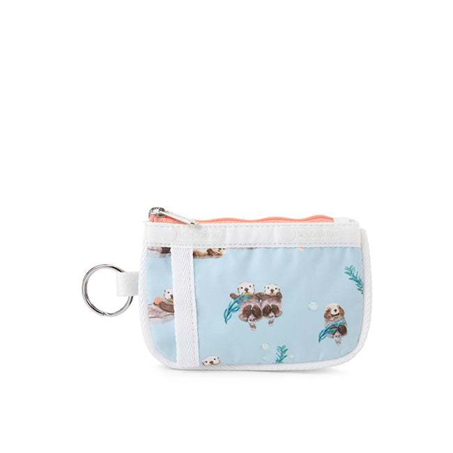 LeSportsac Unisex Wallet Key Card Holder In Floating Sea Otters