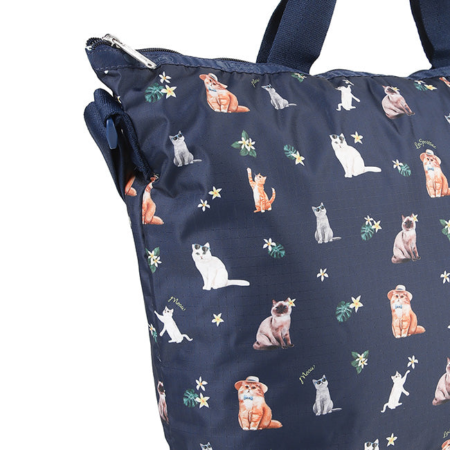 LeSportsac Unisex Bags Deluxe Easy Carry Tote In Tropical Meow Cat