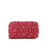 LeSportsac Unisex Pouch Rectangular Cosmetic In Red Mini Hearts Wh