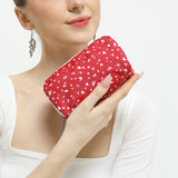 LeSportsac Unisex Pouch Rectangular Cosmetic In Red Mini Hearts Wh