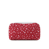 LeSportsac Unisex Pouch Rectangular Cosmetic In Red Mini Hearts Wh