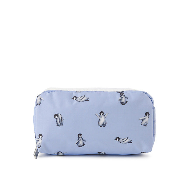 LeSportsac Unisex Pouch Rectangular Cosmetic In Petite Penguins White