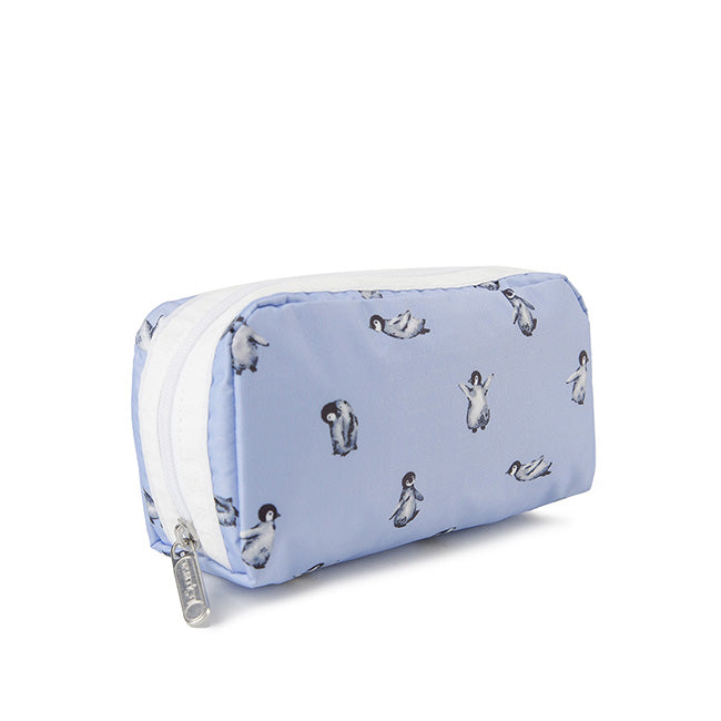 LeSportsac Unisex Pouch Rectangular Cosmetic In Petite Penguins White