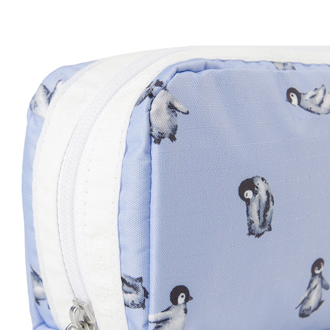 LeSportsac Unisex Pouch Rectangular Cosmetic In Petite Penguins White