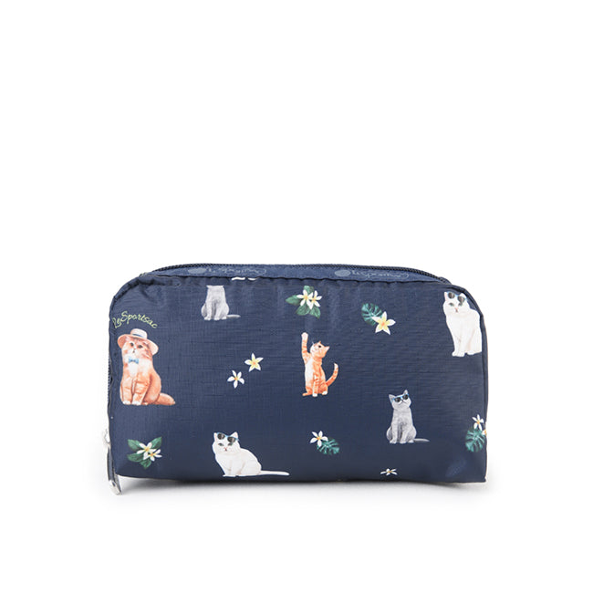 LeSportsac Unisex Pouch Rectangular Cosmetic In Tropical Meow Cat