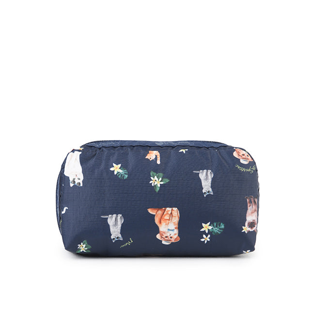 LeSportsac Unisex Pouch Rectangular Cosmetic In Tropical Meow Cat