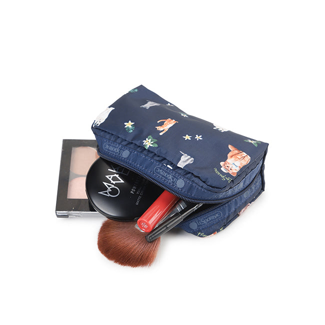 LeSportsac Unisex Pouch Rectangular Cosmetic In Tropical Meow Cat