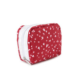 LeSportsac Unisex Pouch Square Cosmetic In Red Mini Hearts Wh
