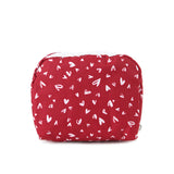 LeSportsac Unisex Pouch Square Cosmetic In Red Mini Hearts Wh