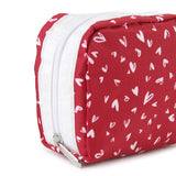LeSportsac Unisex Pouch Square Cosmetic In Red Mini Hearts Wh