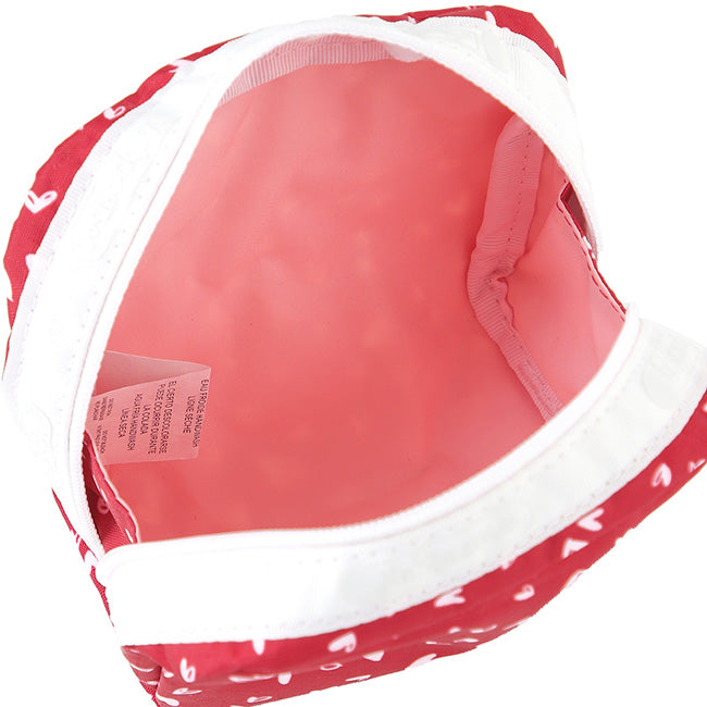 LeSportsac Unisex Pouch Square Cosmetic In Red Mini Hearts Wh