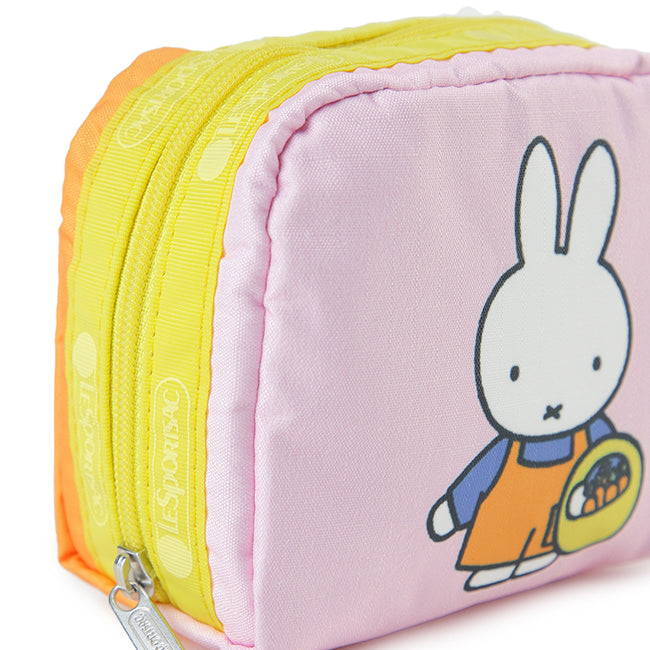 LeSportsac Unisex Pouch Square Cosmetic In Miffy Pink/Orange Sq