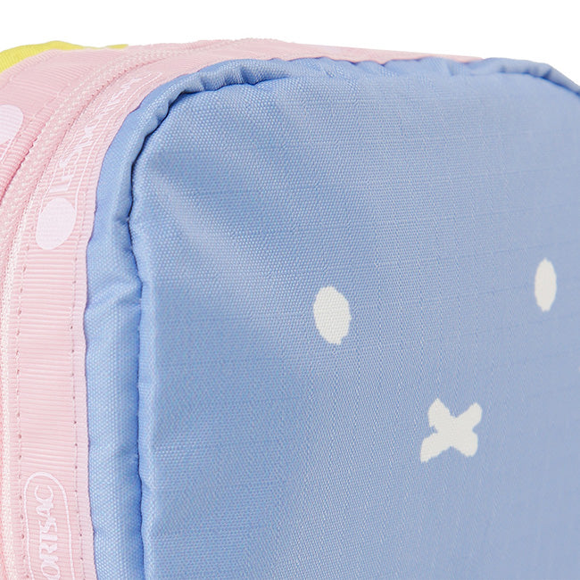 LeSportsac Unisex Pouch Square Cosmetic In Miffy Blue/Yellow Sq