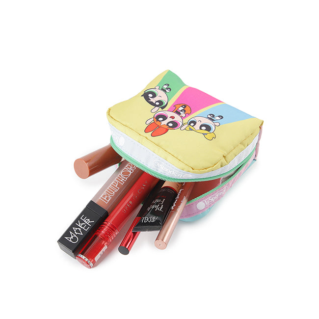 LeSportsac Unisex Pouch Square Cosmetic In Ppg Yellow/Mint Sq Cosm