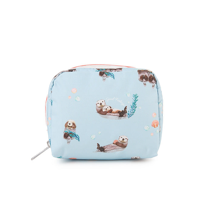 LeSportsac Unisex Pouch Square Cosmetic In Floating Sea Otters