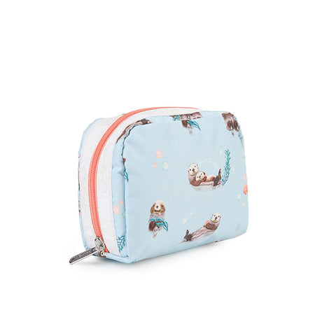 LeSportsac Unisex Pouch Square Cosmetic In Floating Sea Otters