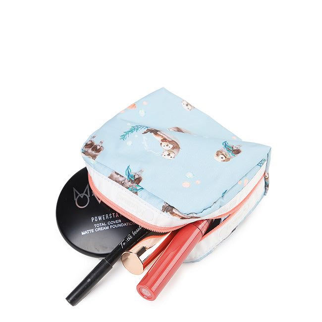LeSportsac Unisex Pouch Square Cosmetic In Floating Sea Otters