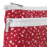 LeSportsac Unisex Pouch Cosmetic Clutch In Red Mini Hearts Wh