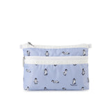 LeSportsac Unisex Pouch Cosmetic Clutch In Petite Penguins White