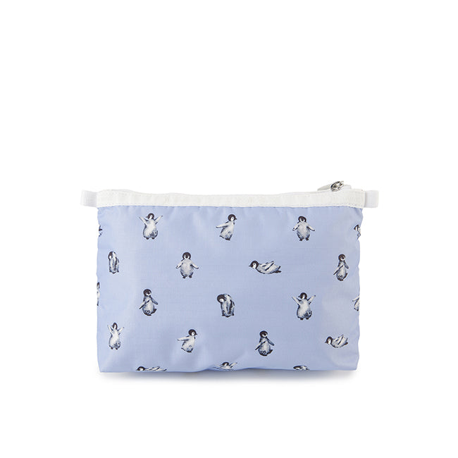LeSportsac Unisex Pouch Cosmetic Clutch In Petite Penguins White