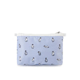 LeSportsac Unisex Pouch Cosmetic Clutch In Petite Penguins White